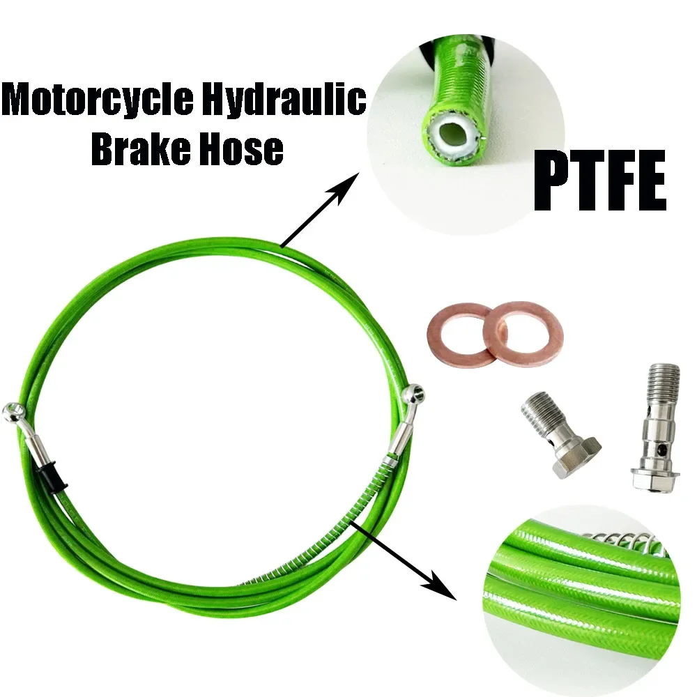 

High quality Core PTFE 0.1~5M Motorcycle Hydraulic Reinforced Brake Clutch Oil Hose Line Pipe 10MM Brake Hose Steel Joints Banjo