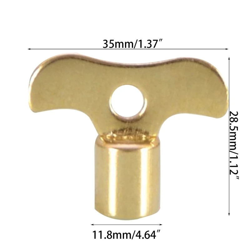 Square Socket Brass Radiator Keys Plumbing Bleeding Key Water Tap Key For Air Valves Plumbing Tool 7mm Hole