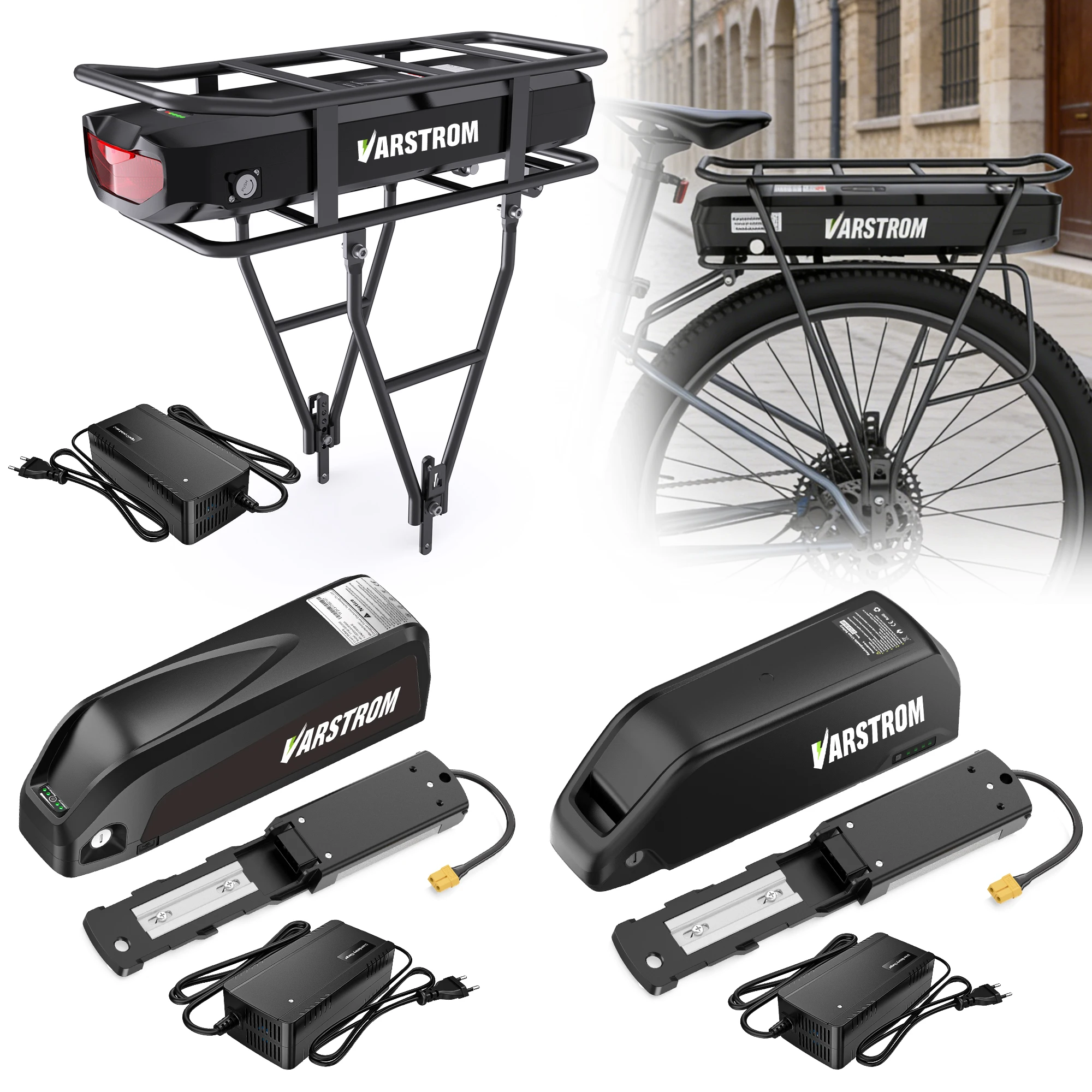 [EU Stock] Hailong Electric Bike Battery 48V 16/20/13AH 52V 20AH 21700 Cell Downtube Battery 30A BMS For 250W-1600W Motor EBike