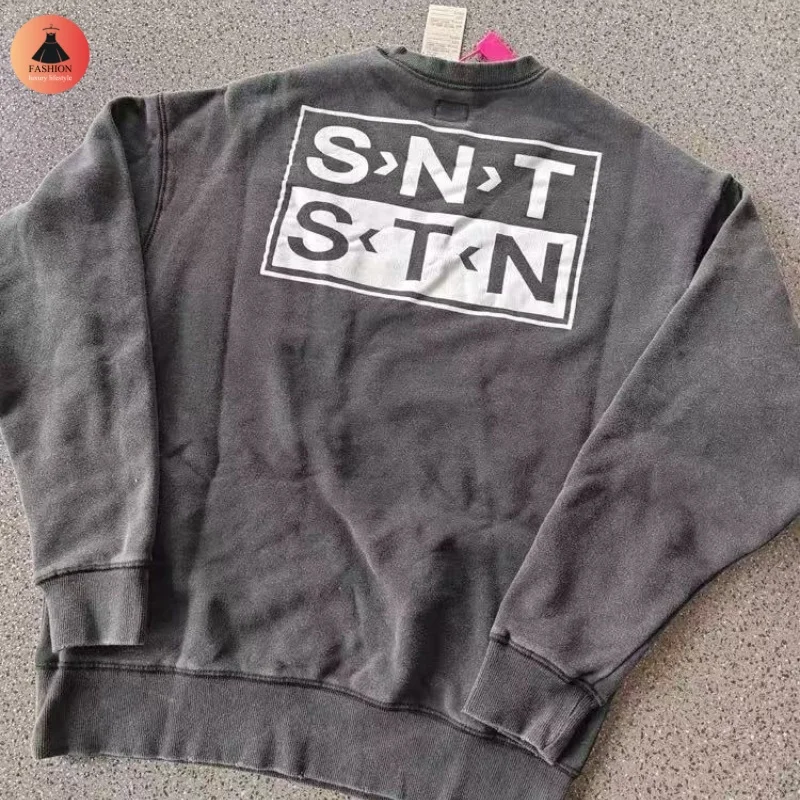 Winter Vintage SAINT Mxxxxx CREW SWEAT SAINT Heavy duty Washed Sweatshirt Highest Edition Brand Mens Womens Crew Neck Pullover