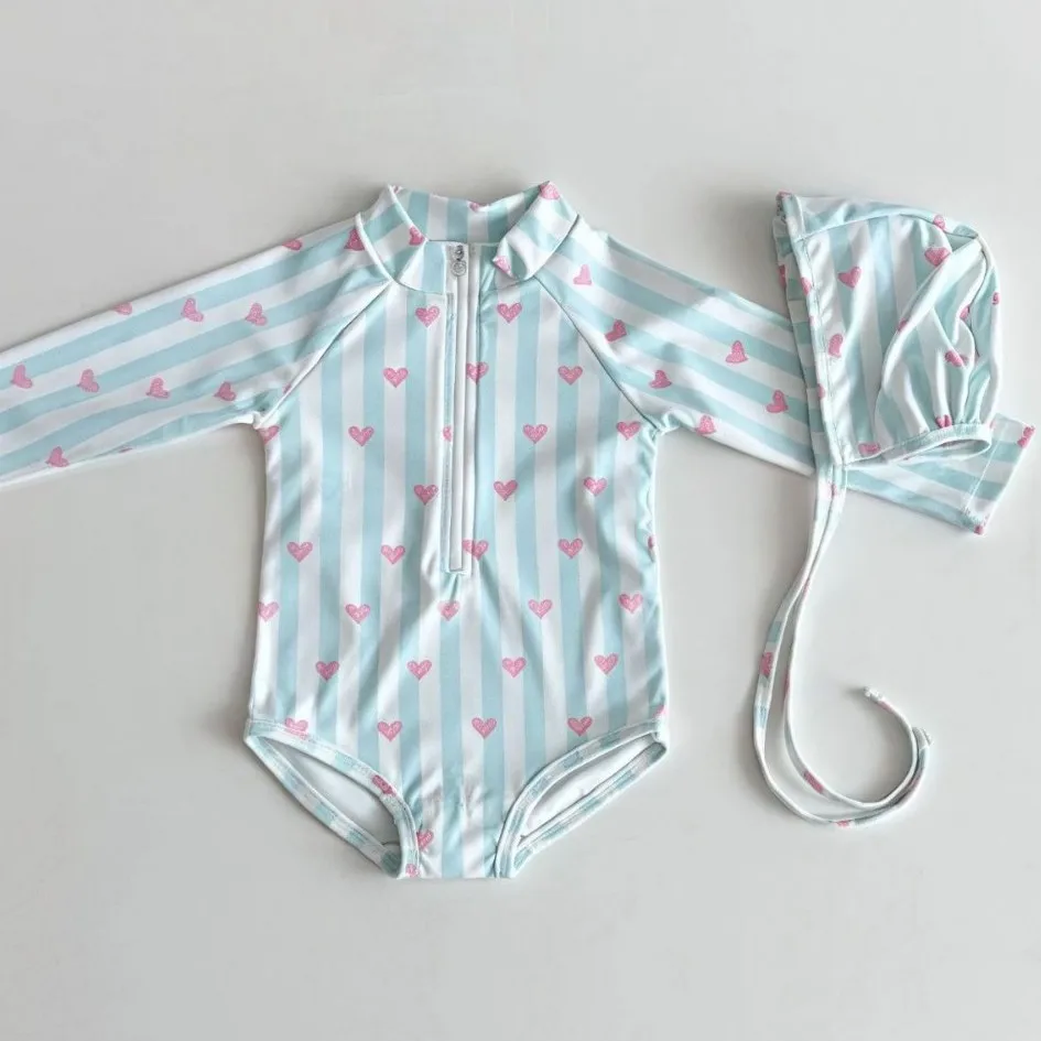 Children's Swimsuit Boys and Girl Long Sleeved Quick Drying Girls' Cute Swimsuit Princess Kids Rompers