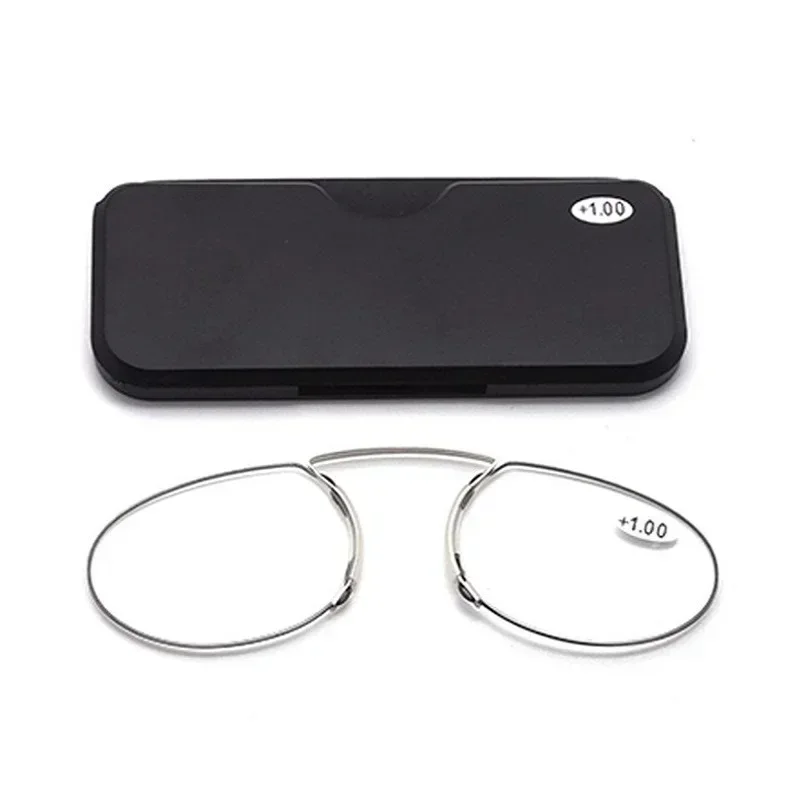 Rimless Nose Clip On Reading Glasses Mini Portable Legless Lazy Glasses Men Women Presbyopic Glasses Magnifying +1.0 - +3.0