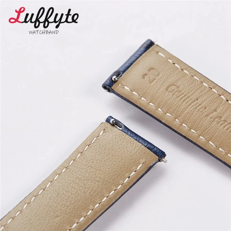 Ostrich Pattern Genuine Leather Watch Strap 18mm 20mm 22mm Quick Release Watch Belt Black Blue Yellow Watch Accessories