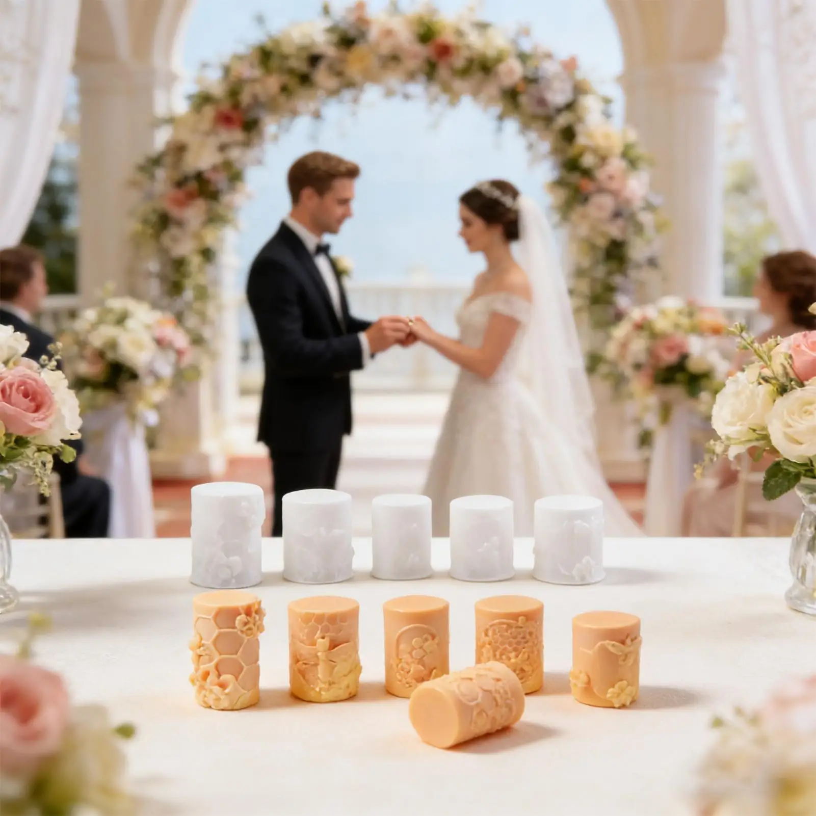 

Silicone Candle Molds 5 Pieces Bee Themed Silicone Crafting Mould DIY Scented Candle Molds For Men Women Home Crafting