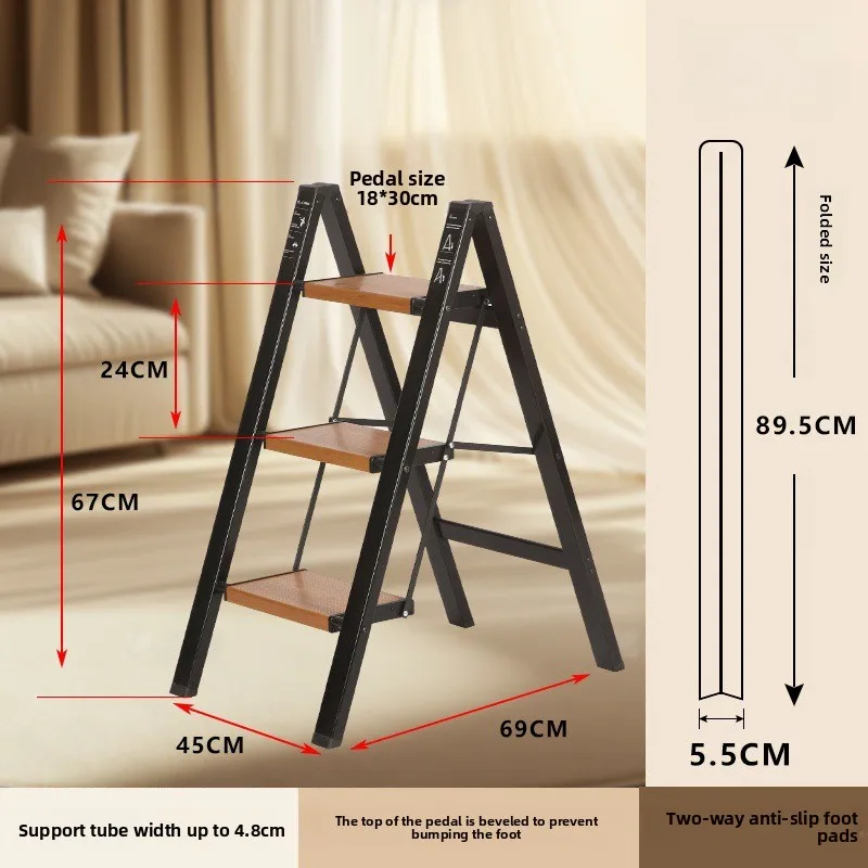 Multi Function Aluminum Folding Ladder A Frame Heavy Duty Indoor Outdoor Home Use Household Step Ladder Household Ladder
