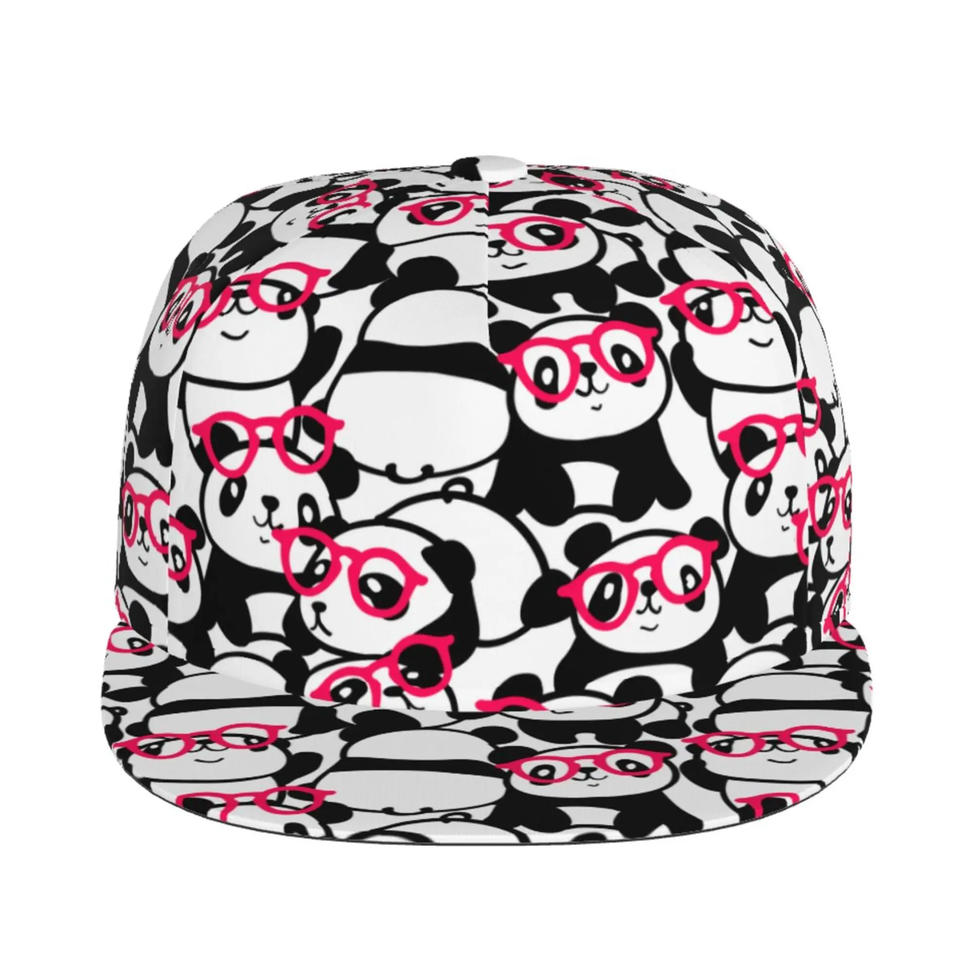 Sombrero Snapback de Pandas para adultos y adolescentes, gorra de béisbol con visera plana de Hip Hop, ajustable, con estampado de dibujos animados, talla única