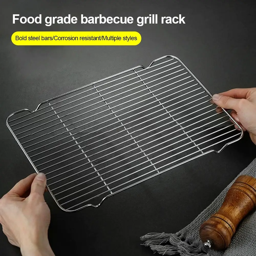 Stainless Steel Grill Plate Barbecue Cooking Mesh Shelf Non-stick Cooling Rack BBQ Tray Baking Tray