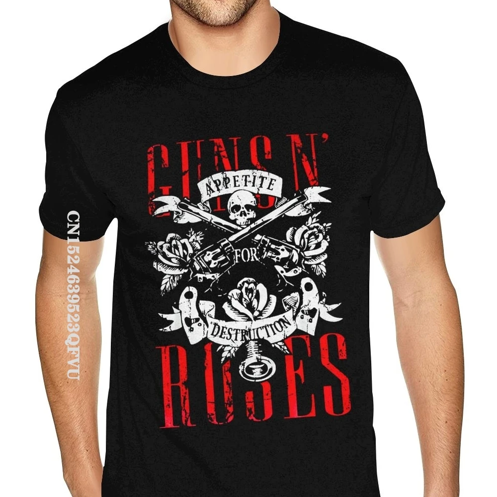 Classic Guns N Roses Rock Band Tees For Men Bespoke Gothic Style Anime Tshirt Premium Cotton Gothic Style T Shirt