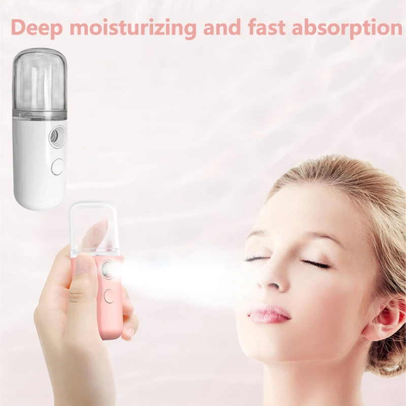 Mini vaporizador Facial de 30ML, Nano pulverizador Personal, nebulizador USB, humidificador, hidratante, herramienta de belleza para el cuidado de la piel para mujeres