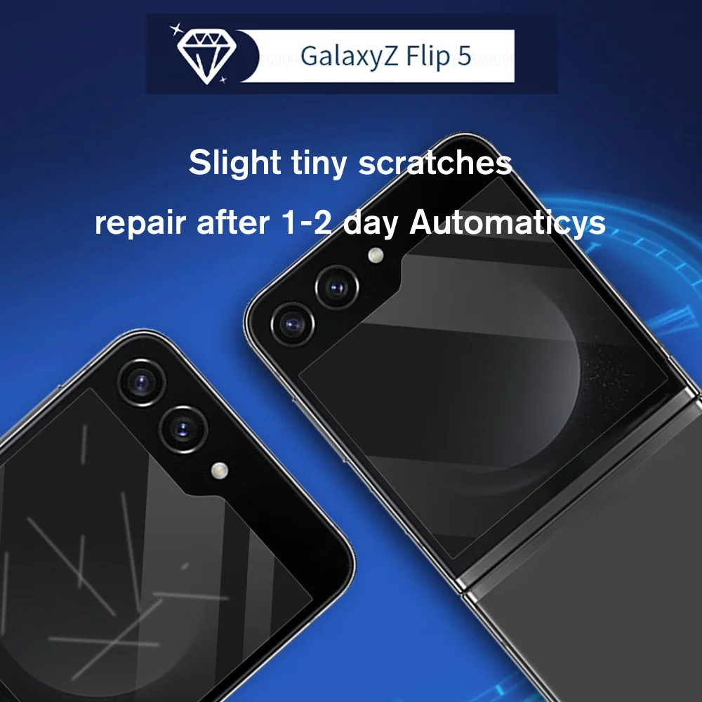 6 en 1 cámara de vidrio privacidad película de hidrogel suave Galaxy Z Flip Protector de pantalla trasera para Samsung Zflip5 Flip6 Zflip 6