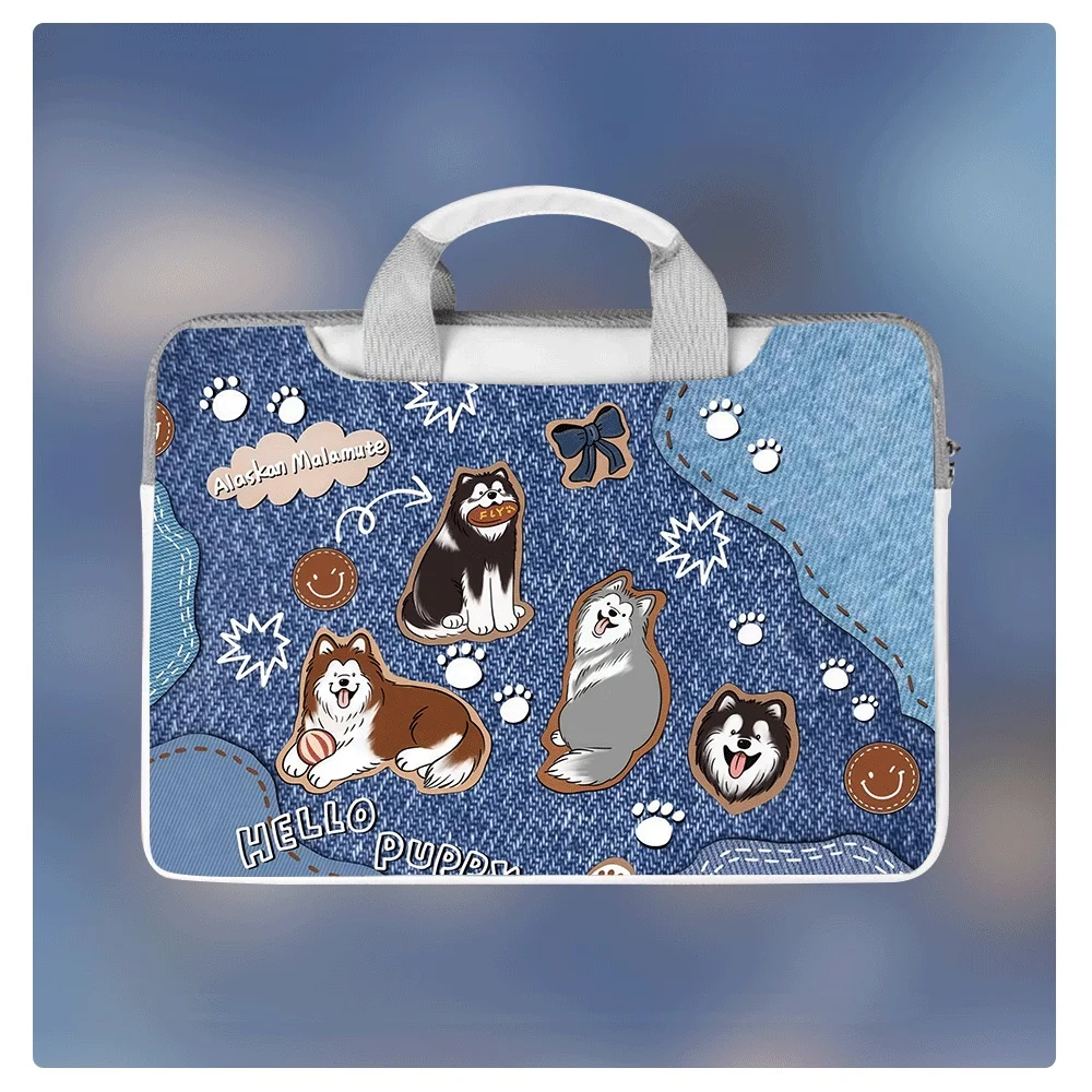 

Cute Laptop Bag 13.3 14 15 15.6 Inch Waterproof Shockproof Notebook Case for Macbook Air Pro 13.6 16 Dell Xiaomi Huawei Handbag
