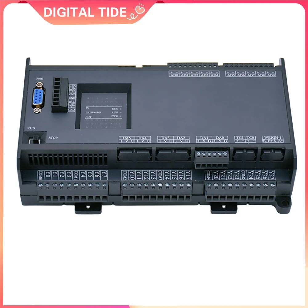 PLC 14 20 32 48 64MR/MT/MRT up to 10AD 2DA RS232 2xRS485 32000 Steps 4/8 High Speed Output CAN NTC Optional