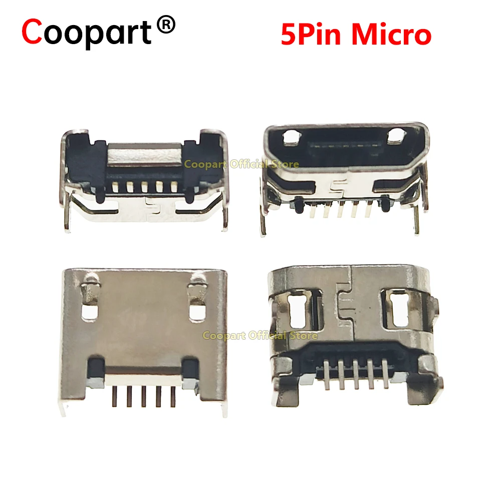 5-1000pcs Micro USB connector 5pin seat Jack Micro DIP4 Legs Four legs Inserting plate seat mini usb connector For Mobile phone