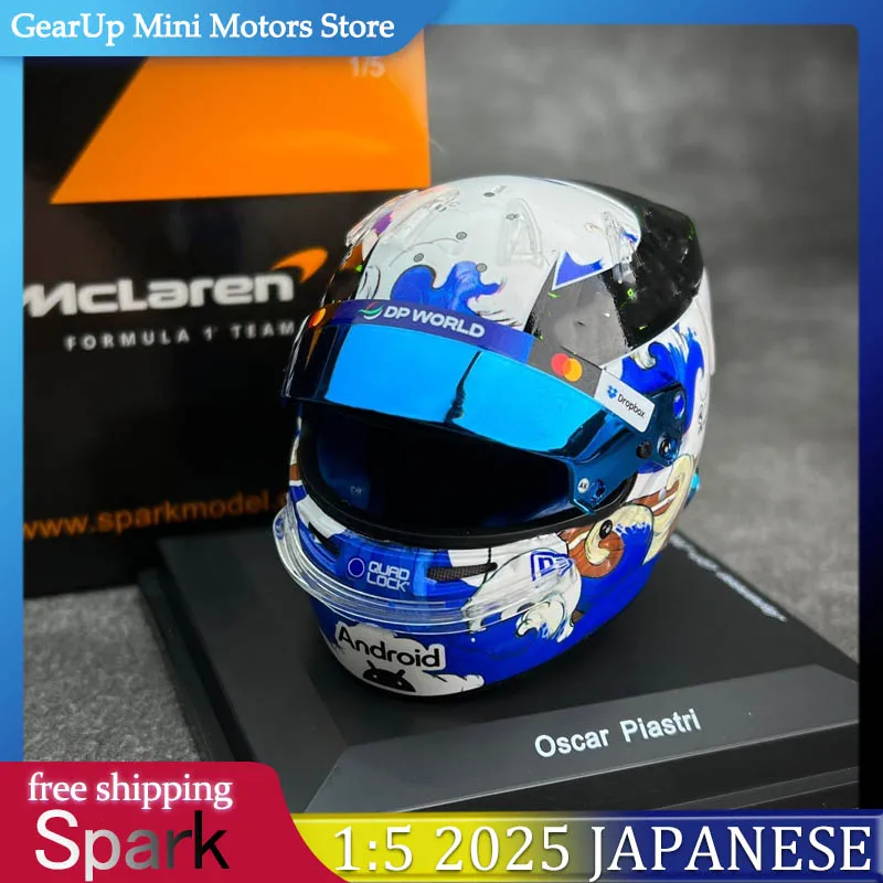 

Spark 1:5 Oscar Piastri 2025 Japanese Grand Prix Helmet McLaren F1 Helmet Replica Limited Edition Collectible for F1 Fans Toy