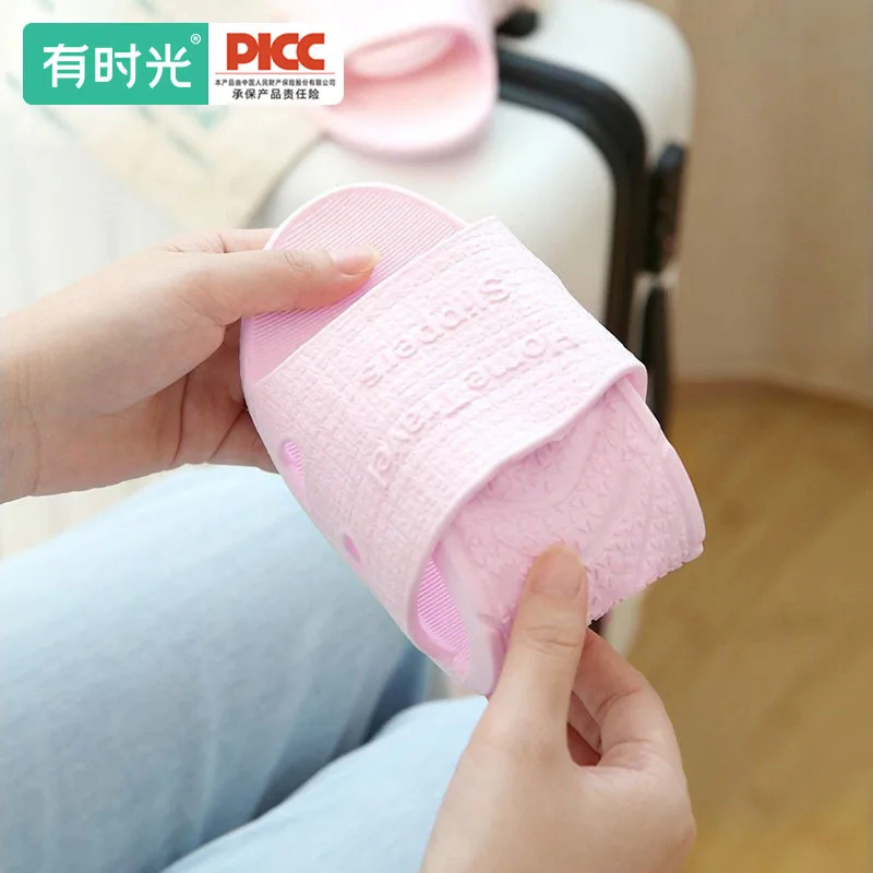 

Custom Foldable Slippers Travel Portable Bathroom Non-Slip Men and Women Couple Business Trip Hotel Shower Home Slippers