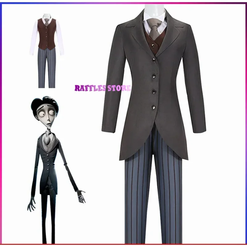 Costumes de cosplay de masplay noir pour hommes, fantôme de zombie, robe de mariée, Halloween, vampire, sorcière effrayante, couple imbibé, MN11