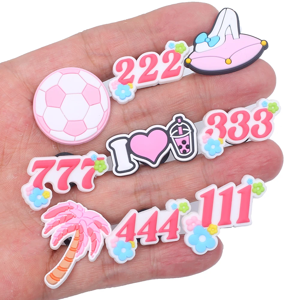 

Single sale 1pcs Cute Pink Casual Classic Series PVC Shoe Charms Accessories Shoe Decorations for Unisex Party Gifts