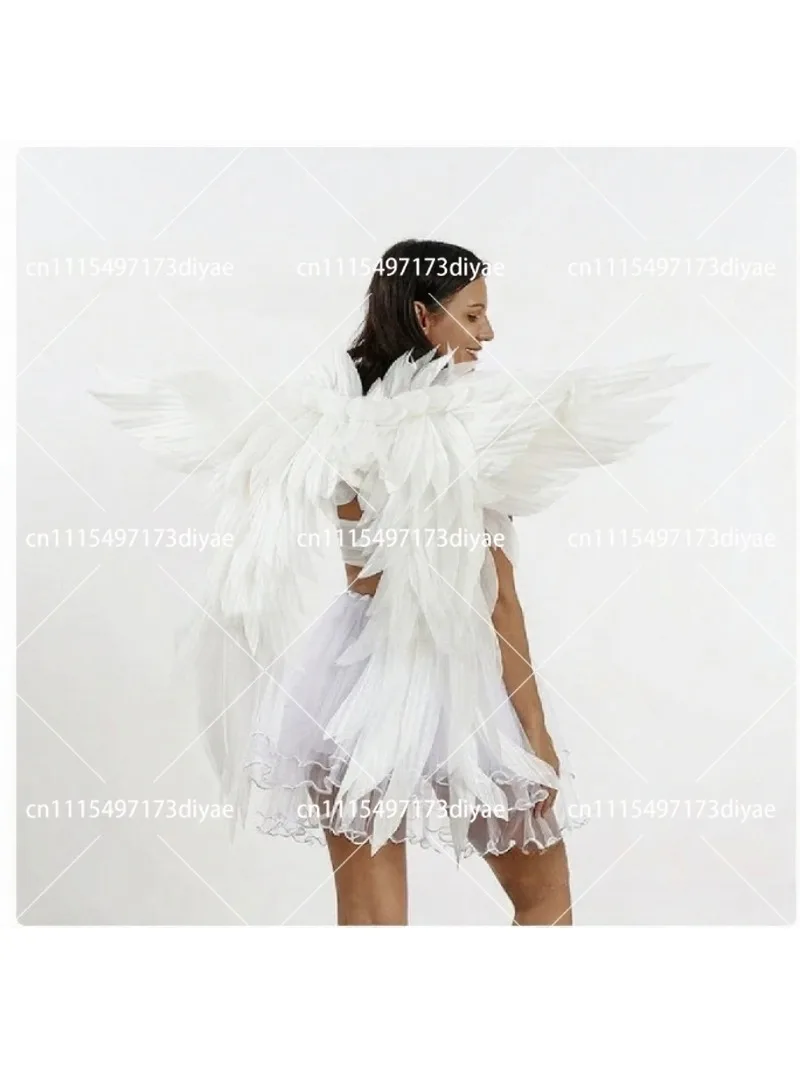 Adult White Feather Angel Wings Costume Large Fairy Goddess Cosplay Party Accessories