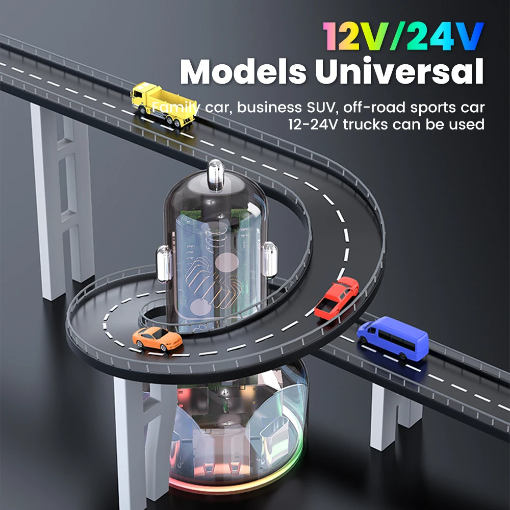 Olaf 6 Port 200W شاحن سيارة شحن سريع شاشة ديجيتال USB C شاحن سيارة USB نوع C محول آيفون سامسونج هواوي Xiaomi #2