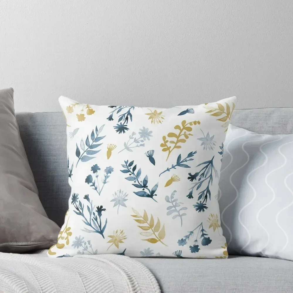 

Botanical Watercolour Pattern Throw Pillow Embroidered Cushion Cover Decorative Cushion Cushions Home Decor pillow