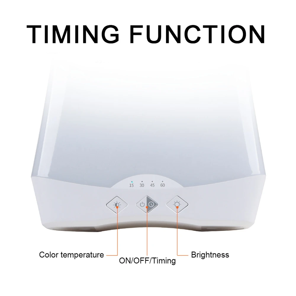 Intelligent Phototherapy Light with Timer Touch Control 3000K/6500K Stepless 3-level Adjustable LED Bionic Sunlight  Night Light