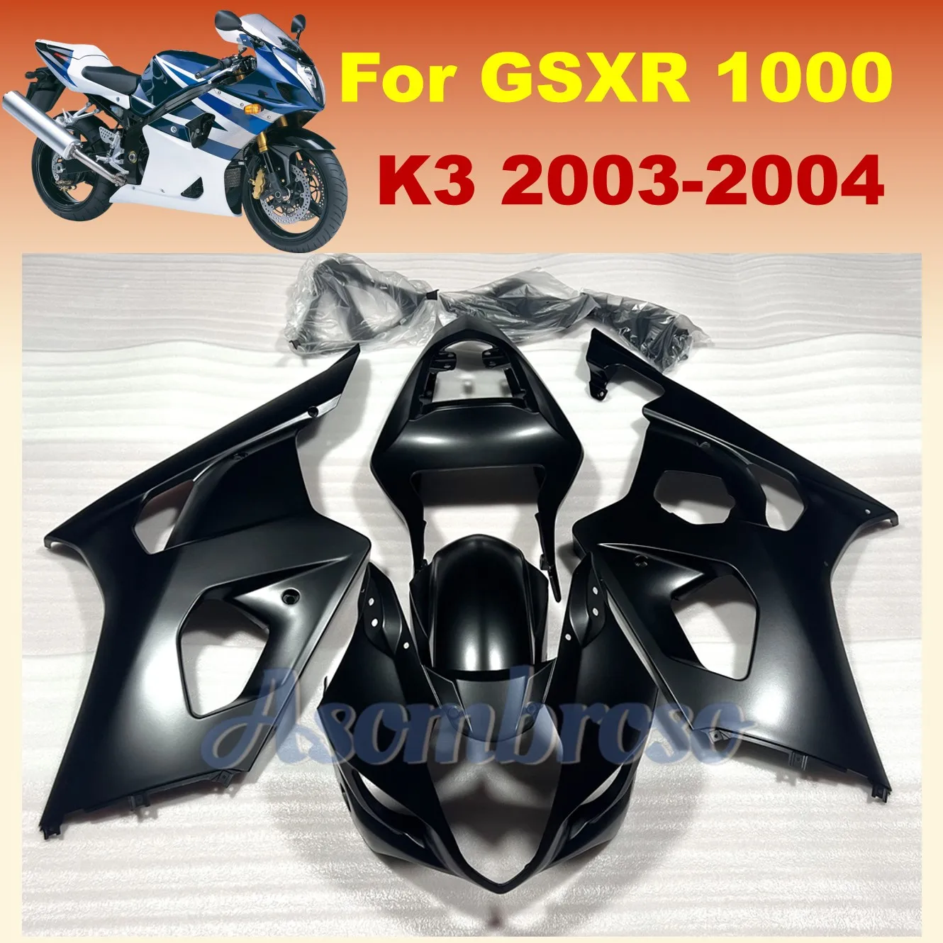 

Fairings kit for Suzuki 2003 2004 GSXR1000 03 04 K2 K3 k4 Matte Black Motorcycle Fairings