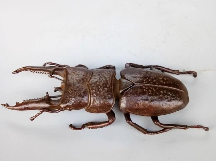 

old China antique Pure copper insect beetle statue