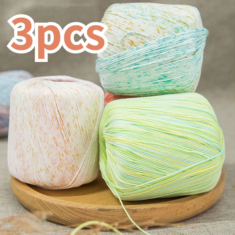 40g/3pcs 8Strands Yarn of Cotton Lace Thread Diy Hand-knitted Doll Sweater Bag Stick Crochet Wool Yarn Ball DIY Material Package