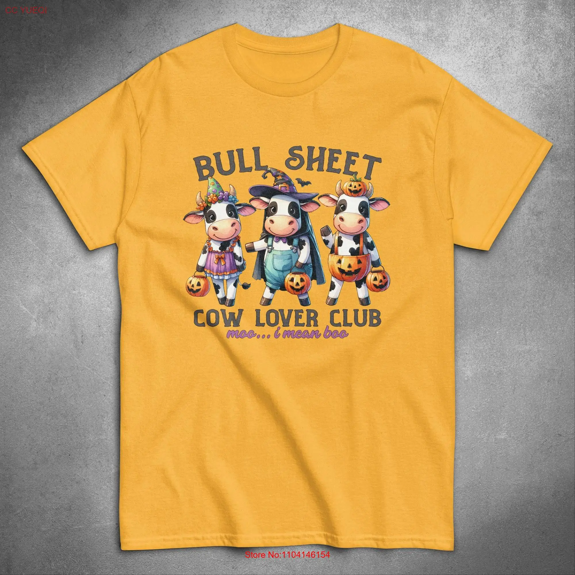 Bull Sheet T Shirt Halloween Cow Ghost Spooky Retro Comfort Colors Fall Lover Pumpkin long or short sleeves