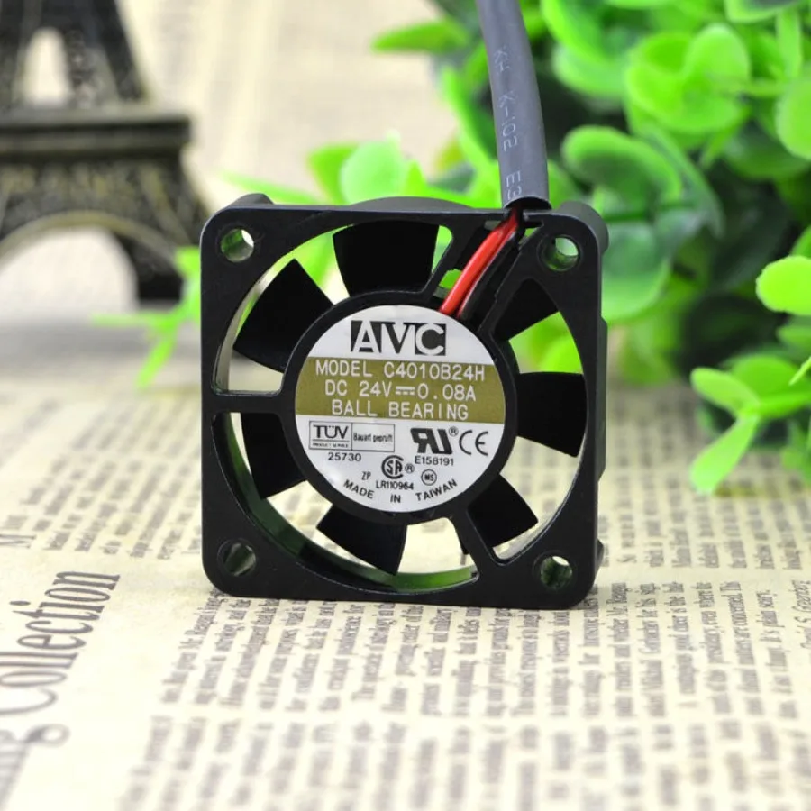 AA + FOR AVC C4010B24H 24V 0.08A 4CM 4010 2 Wire, Dual Ball, Printer Inverter Fan