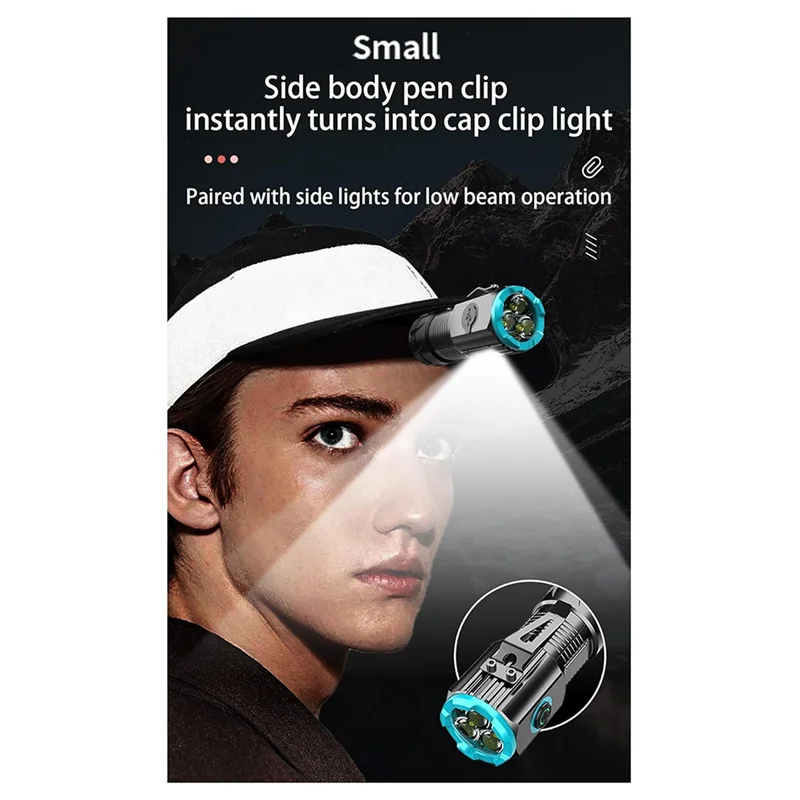 A69e уличный фонарик для кемпинга, перезаряжаемый 1000 люмен, светодиодный фонарик, многофункциональный аварийный стробоскоп, 3 лампы с бусинами