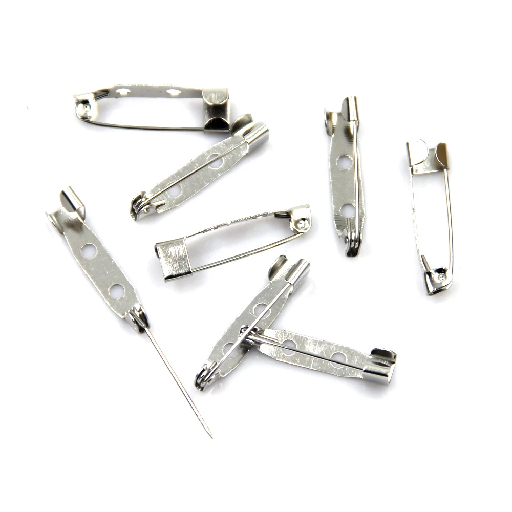 1500Pcs Silver Tone Brooches Back Bar Base Pins Charms Fashion Jewelry Making Finding 25x5mm