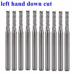 10pcs Left Spiral PCB milling cutter down cut Corn end mill Engraving Bit CNC PCB drill bit Set pcb router bits