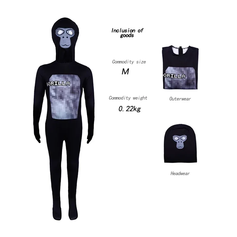 Gorilla Tag Lava Monke Cosplay für Kind Kinder Weihnachten Karneval Party Tier Affe Leopardenmuster Overalls Halloween Kostüm;