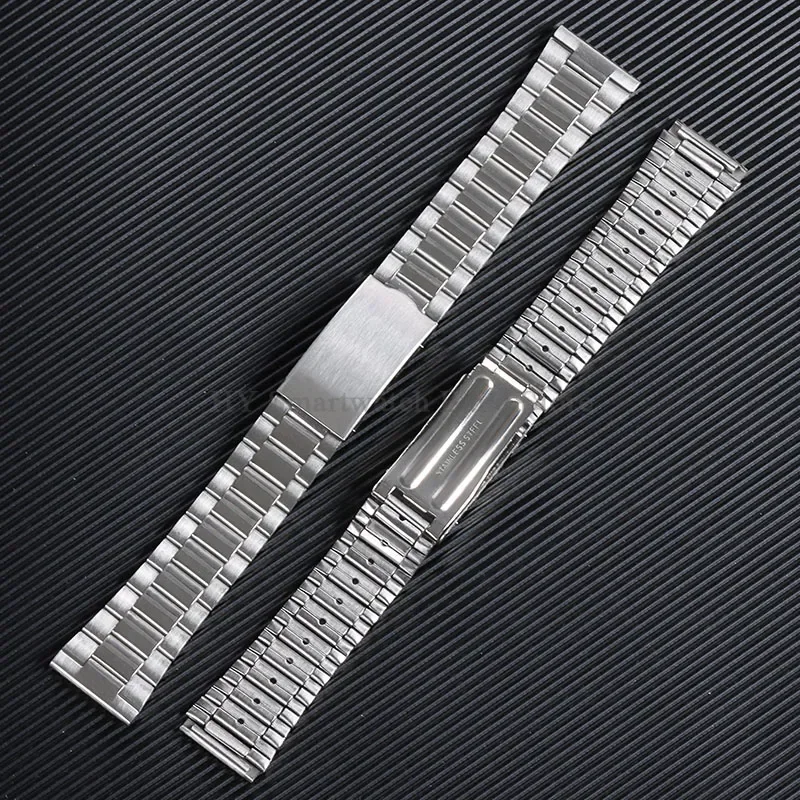 12mm 14mm 18mm 20mm Stainless Steel metal Watch Strap universal sport bracelet folding buckle wrist band Silver Gold Watch Band