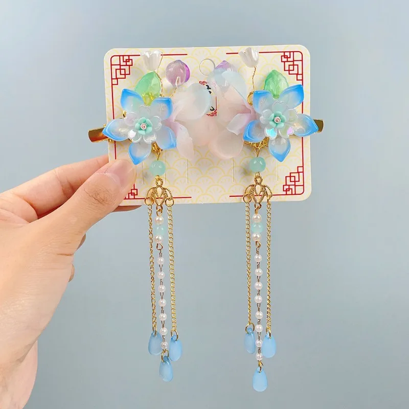 إكسسوارات شعر البنات إكسسوارات شعر على الطراز القديم للأطفال أغطية رأس هانفو خطوات أزياء الفتيات مقاطع شعر شرابة يتمايل