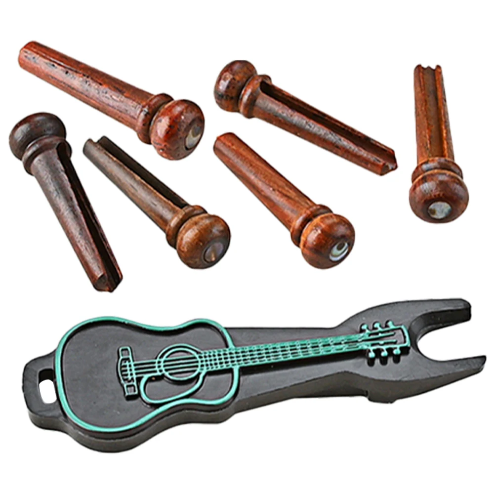 

1 Set Of Professional Bridge Pin Pegs Durable String Fixing Nails With Pin Puller Smooth Guitar Accessories Kit For Acoustic