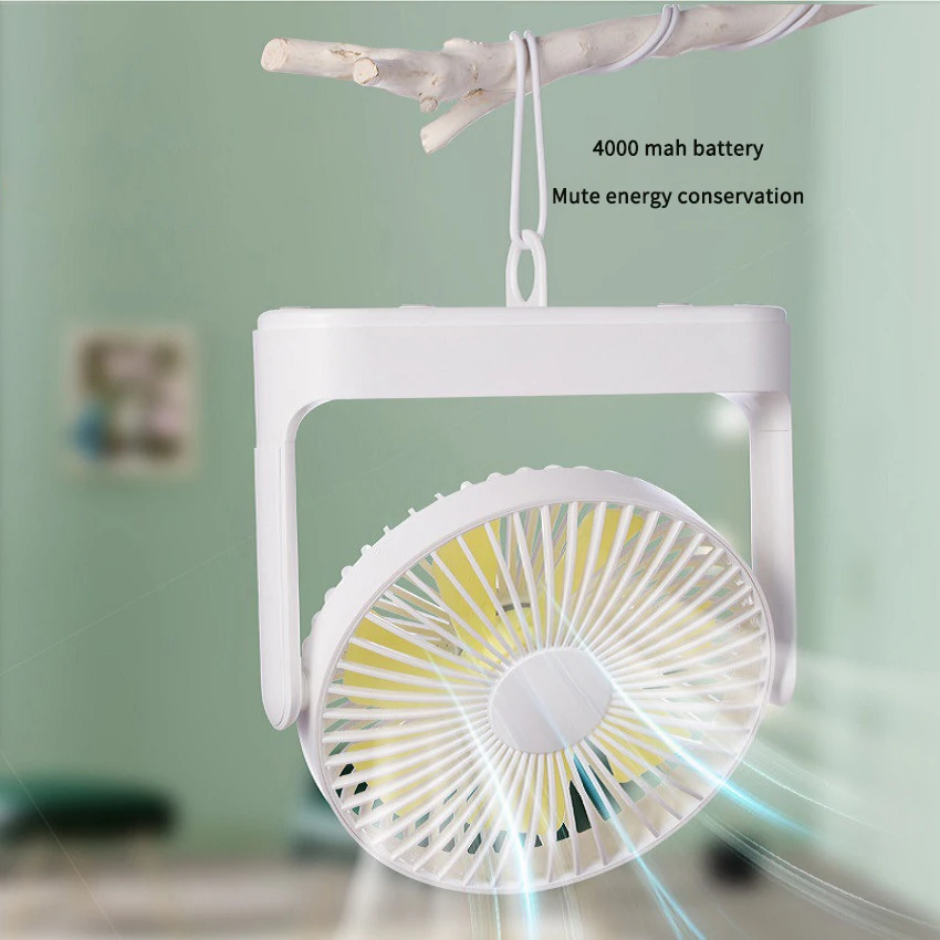 Портативный Многофункциональный перезаряжаемый вентилятор Geekroom с аккумулятором 4000 мАч, Настольный многофункциональный настенный потолочный мини-вентилятор для общежития и дома