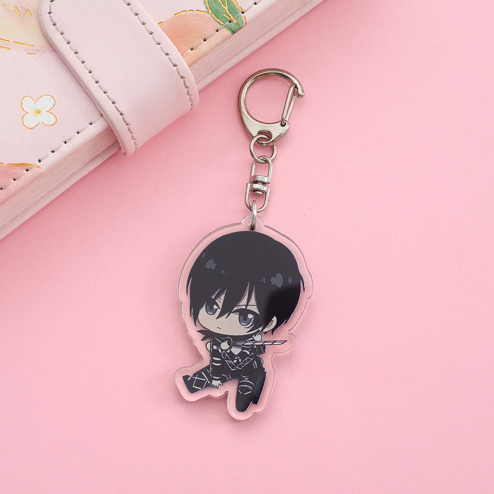 Cartoon Anime Lilo Eren Yeager Stitch Pendant Keychains Holder Car Key Chain Key Ring Mobile Phone Bag Hanging Jewelry Gifts