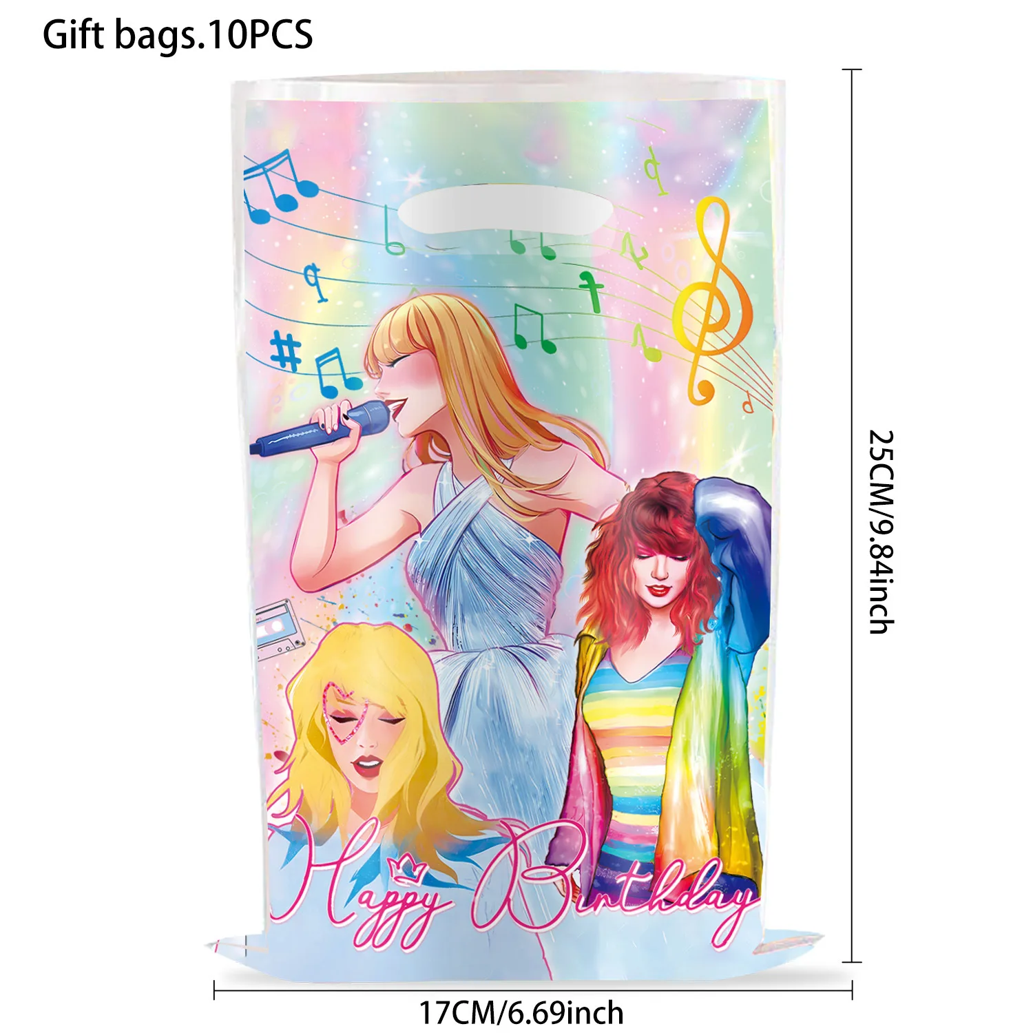 Star Taylor Sacchetti regalo Decorazioni di compleanno Cantante Swift Goody Pacchetto biscotti Sacchetto di caramelle Baby Shower Ragazzi Ragazze Bomboniere Forniture regalo