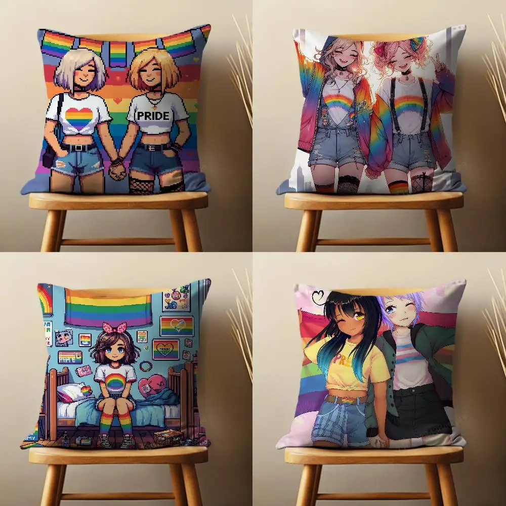 

Наволочка для подушки с радужным флагом ЛГБТ для гостиной, дивана, спальни, декоративная и защитная, для дома