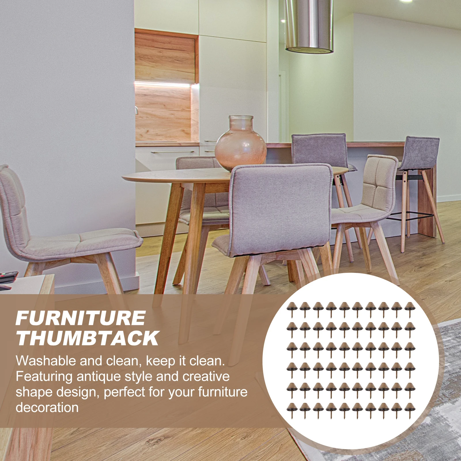 

100pcs Upholstery Tacks Furniture Nails Decorative Thumbtack Iron Sofa Bed Chair DIY Projects Long Use Hardware