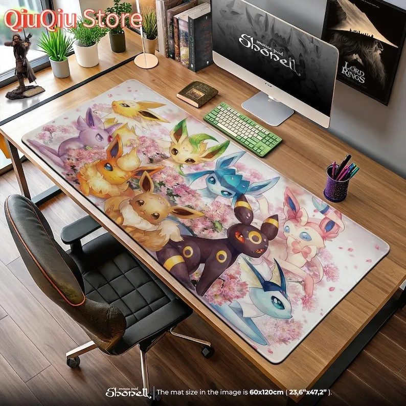 

Коврик для мыши Eevee Evolutions — милый коврик для игрового стола Pokémon с Umbreon, Sylveon, Espeon и другими, подарок Kawaii