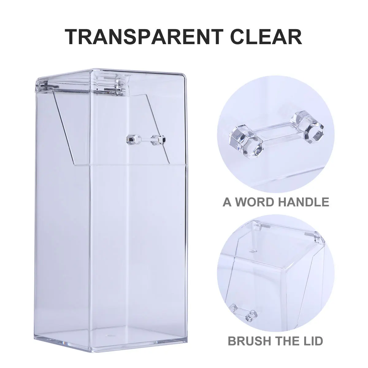 

1Pcs Clear Acrylic Brush Holder Modern Geometric Design Makeup Storage Container Desk Bathroom Organizer Eyebrow Pencil