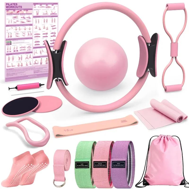 YTYINZD Durable TPE Pilates Kit Home Workouts Pilates Equipment Ring Ball Set Pilates Essentials Women Gym Travel Bag