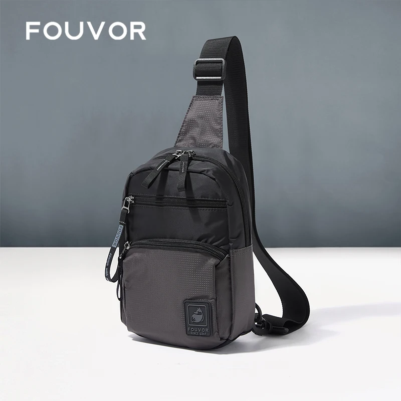 

Мужская нагрудная сумка Fouvor, модная нейлоновая спортивная дорожная сумка на плечо, водонепроницаемая повседневная нагрудная сумка, легкая сумка на ремне 3027-07