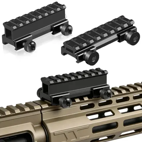 8 Slots Picatinny Rail Riser Mount, High & Low Profile See Through Design for Scopes Optics