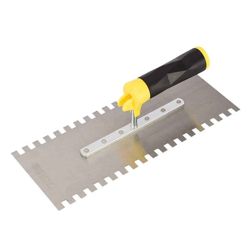 1Pc Stainless Steel Toothed Trowel Scraper Bricklayer Scraper Serrated Tile Tool For Wall Painting Wall Scraping Tool