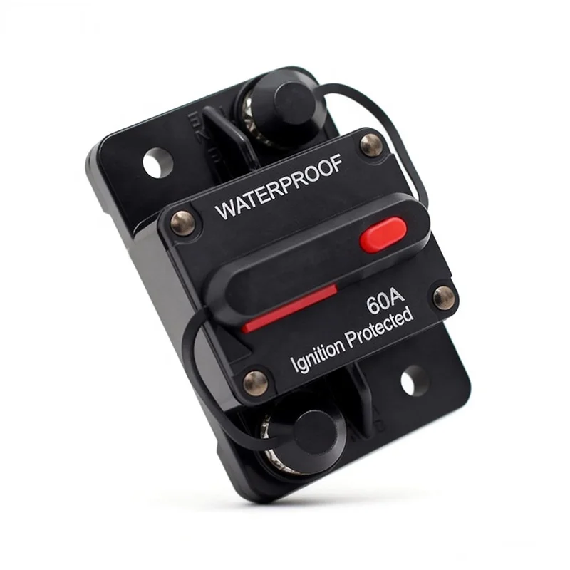 Manual Reset Waterproof Circuit Breaker 60A 12V DC for Boat Truck Audio/Video Trolling Motor - Dongguan Manufacturer