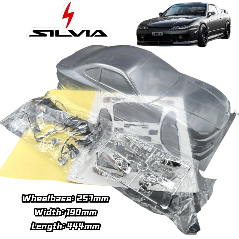 Wysokiej jakości korpus PC 1/10 RC Silvia S15 Nismo Shell Poliwęglan 257 mm Rozstaw osi 190 mm Szerokość do samochodu turystycznego RC On-road Drift